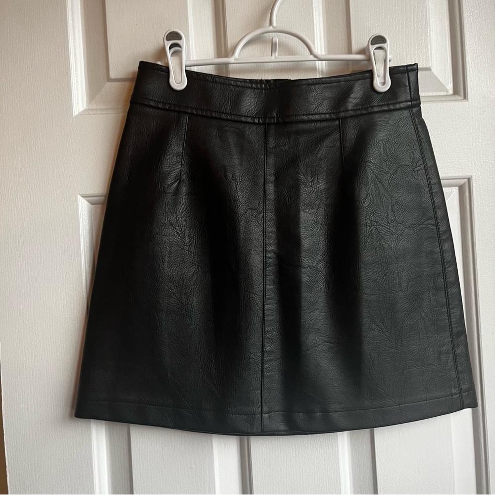 Simons Twik Black Faux Leather Mini Skirt